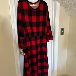 Red and Black Buffalo Plaid Dress